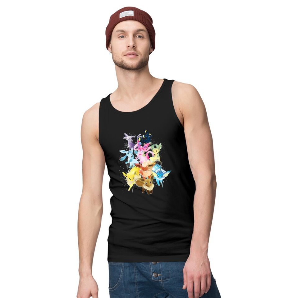 Tank Tops Black Man Woman Child Evoli Eevee Evolutions
