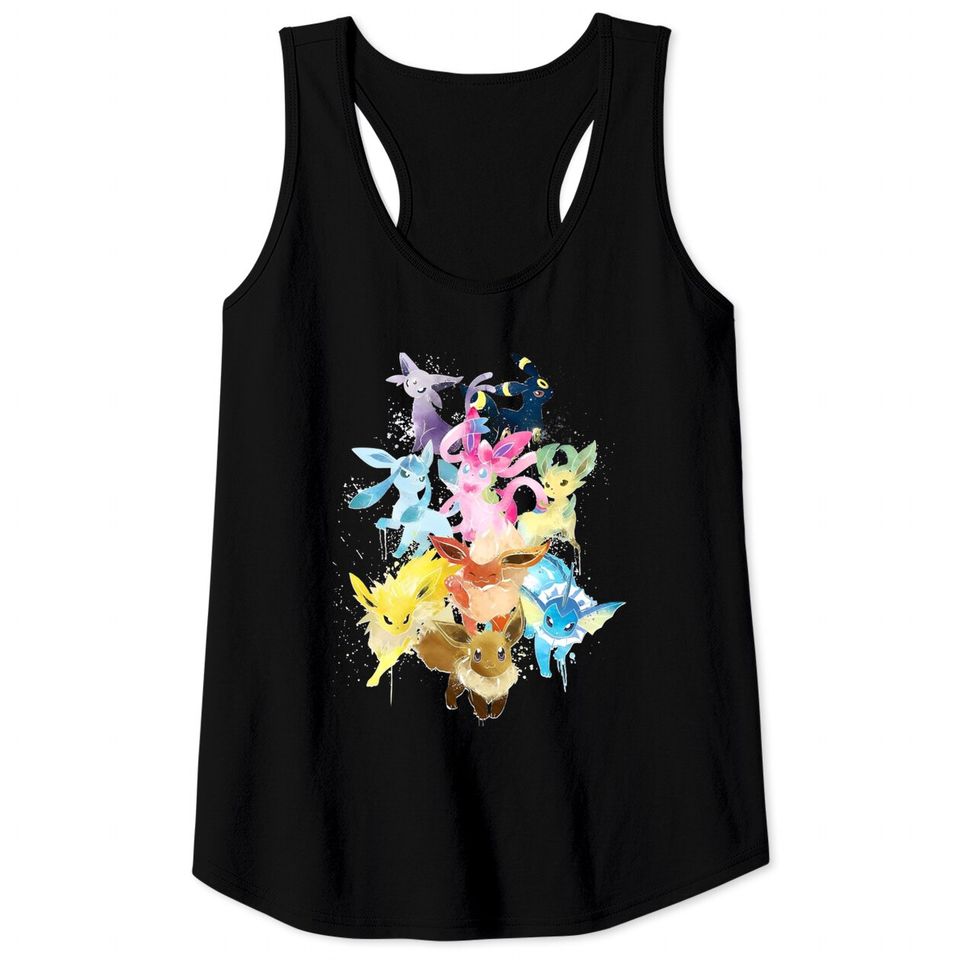 Tank Tops Black Man Woman Child Evoli Eevee Evolutions