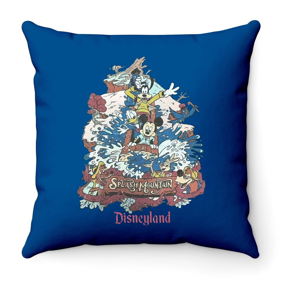 Retro Disneyland Splash Mountain Throw Pillows