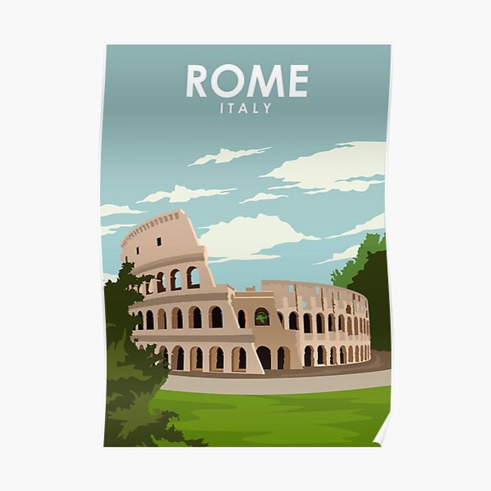 Rome Italy Travel Poster Premium Matte Vertical Poster