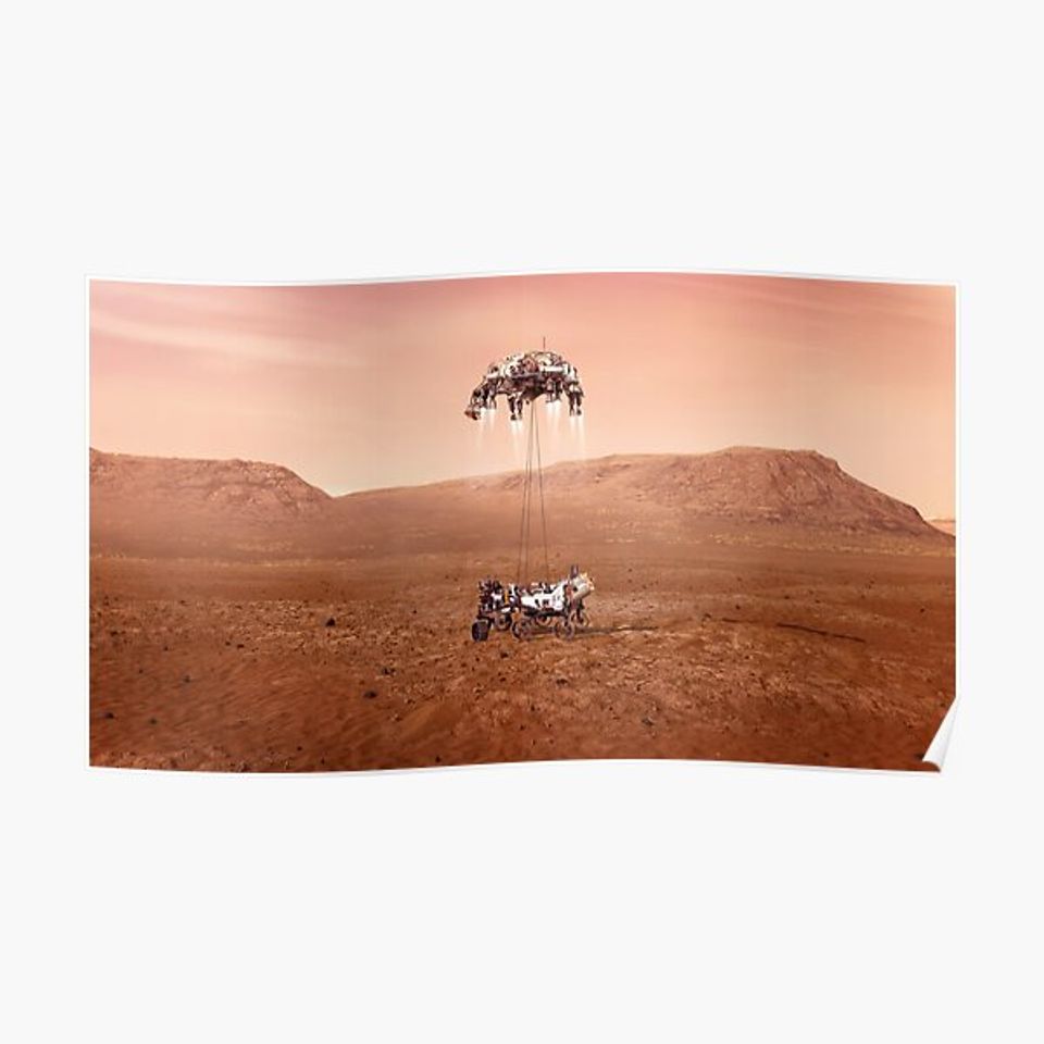 Mars Perseverance Rover Touchdown Premium Matte Vertical Poster
