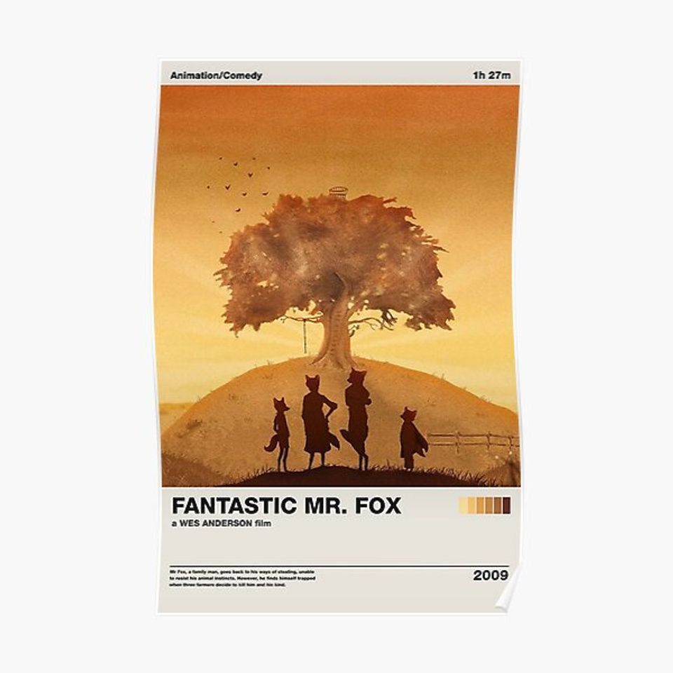 Fantastic Mr. Fox Poster Animation Premium Matte Vertical Poster