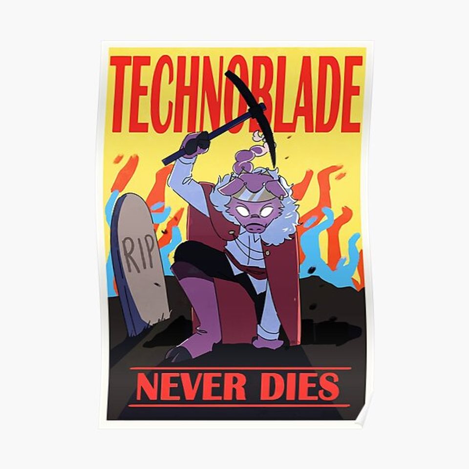 technoblade never dies games Premium Matte Vertical Poster