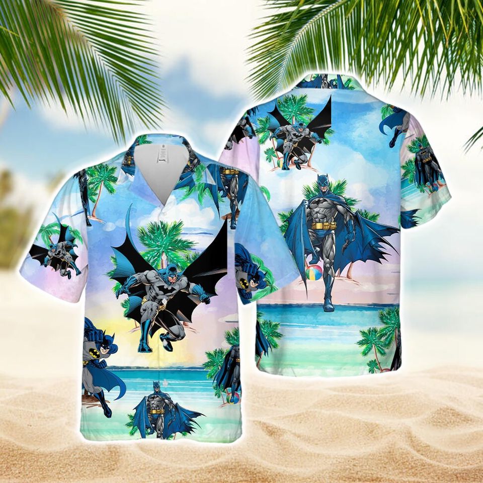 Batman Hawaiian Shirt, Tropical Flower Hawaiian Shirt