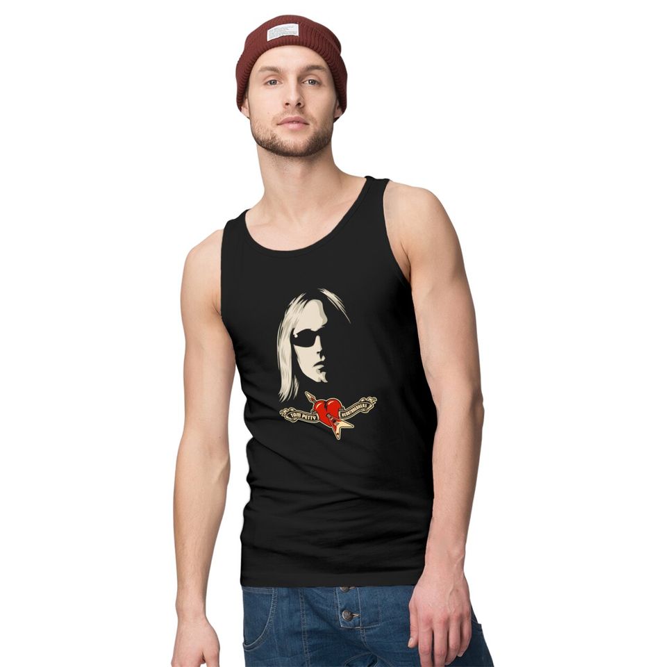 Tom Petty Tank Tops - Heartbreakers Logo Face Tank Tops