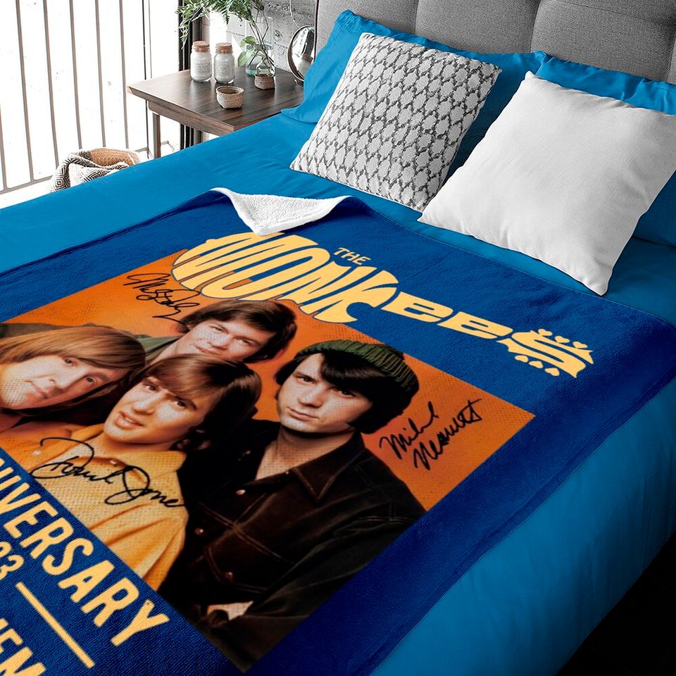 Vintage The Monkees 57th Anniversary 1966-2023 Baby Blankets, The Monkees Baby Blankets Fan Gifts