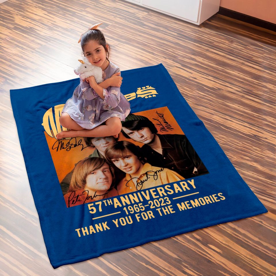 Vintage The Monkees 57th Anniversary 1966-2023 Baby Blankets, The Monkees Baby Blankets Fan Gifts