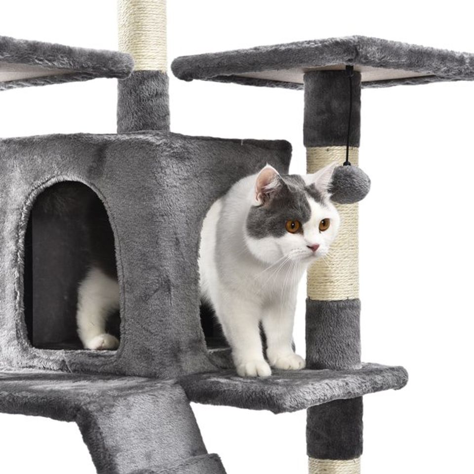 New York Penthouse Cat Playset - Grey - 69 Inches