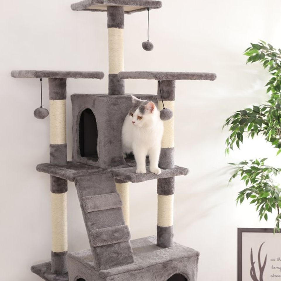 New York Penthouse Cat Playset - Grey - 69 Inches