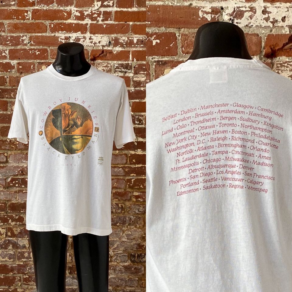 90s Cowboy Junkies Black Eyed Man Tour T-Shirt. Vintage 1992 Cowboy Junkies Backstage Pass Tour Tee