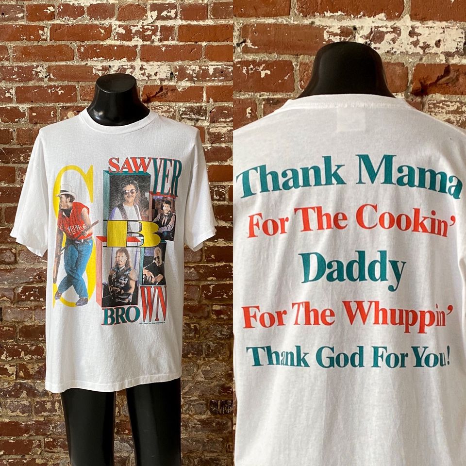 90s Sawyer Brown Thank God For You Promo T-Shirt. Vintage 1993