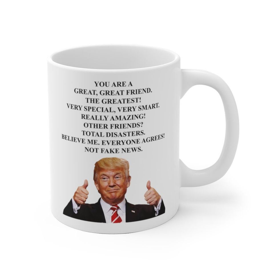 Trump Friend Two Thumbs Ceramic Mug, Donald Trump Mug, Trump Friend Mug