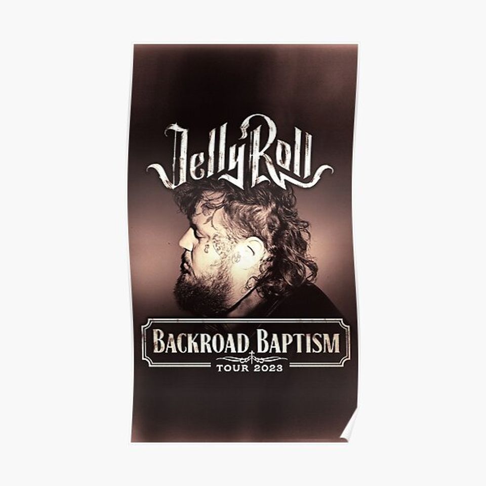 Backroad Baptism Tour, Jelly Roll Tour, Jelly Roll Premium Matte Vertical Poster