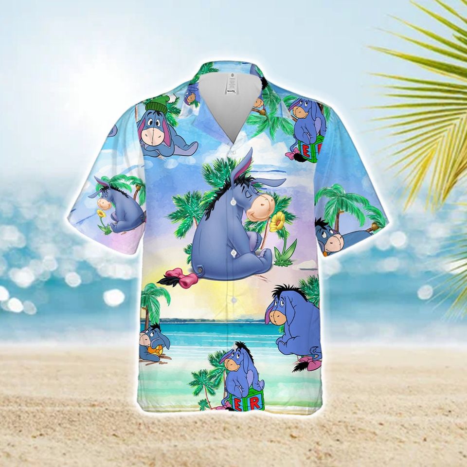 Eeyore Hawaiian Aloha Shirt, Hawaiian Shirt, Eeyore shirt, Disney Eeyore Hawaiian