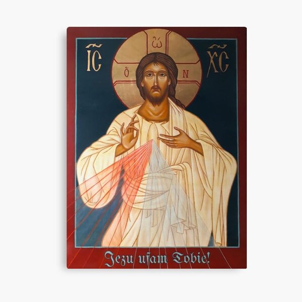 Merciful Jesus Icon by Leonid Bózio - Jezu Ufam Tobie Canvas