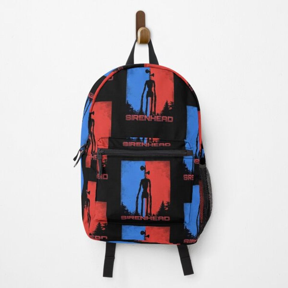 Siren head red blue Backpack