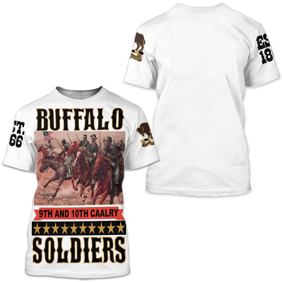 Honor Buffalo Soldiers Hawaiian Shirt African American Cavalry Black Version LT05 main image 0