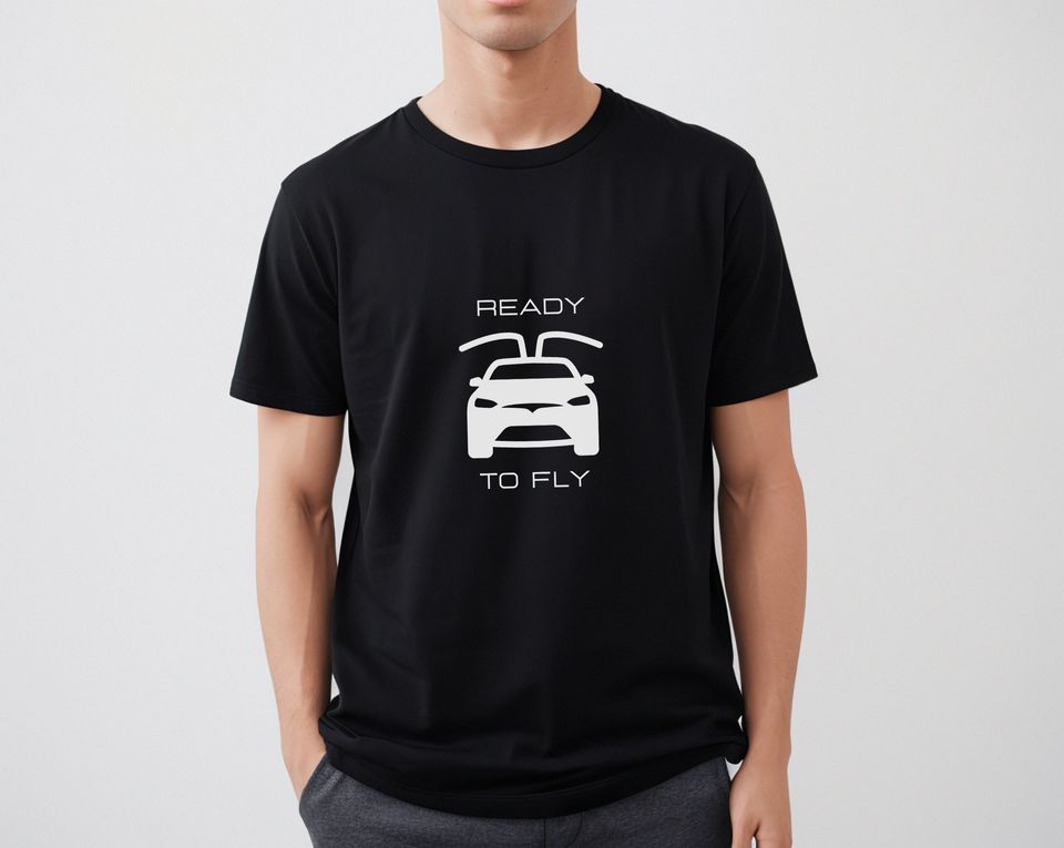 Tesla Model x falcon wings funny Electric Car Shirt