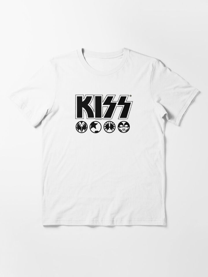 KISS Band Members Design Black And White  | Essential T-Shirt