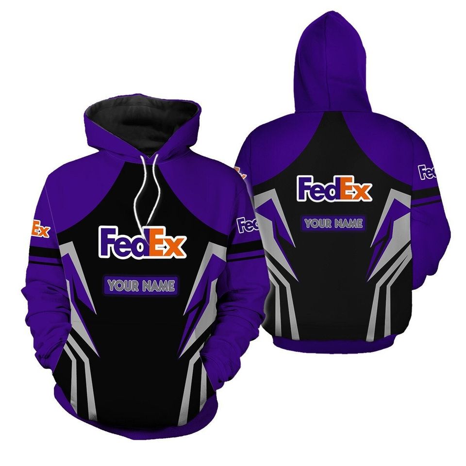 Fedex Express purple armor Hoodie 3D Custom Name, Love Fedex Hoodie 3D