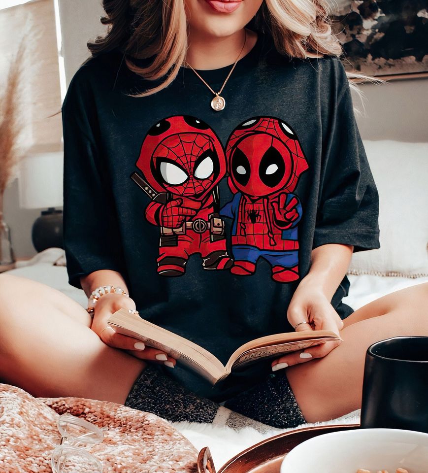 Marvel Spider-man And Deadpool Cute Friends Costume Shirt