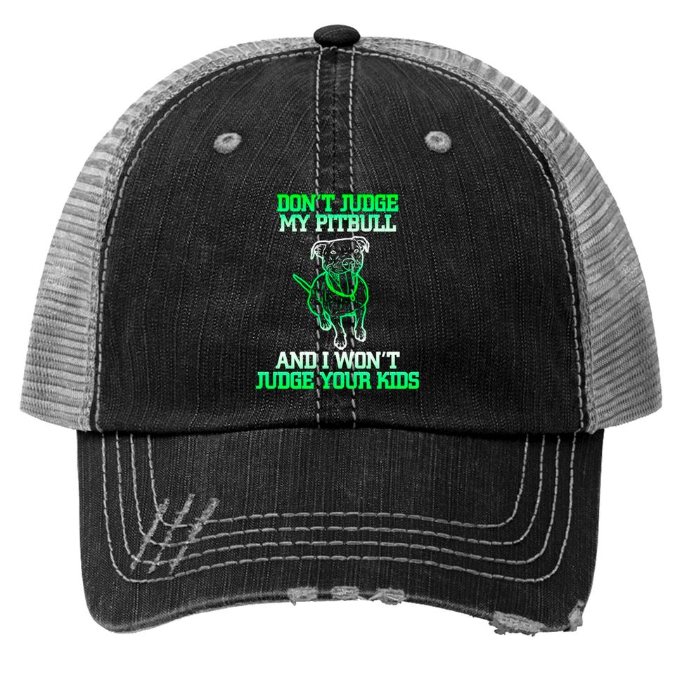 Pitbull dog Trucker Hats