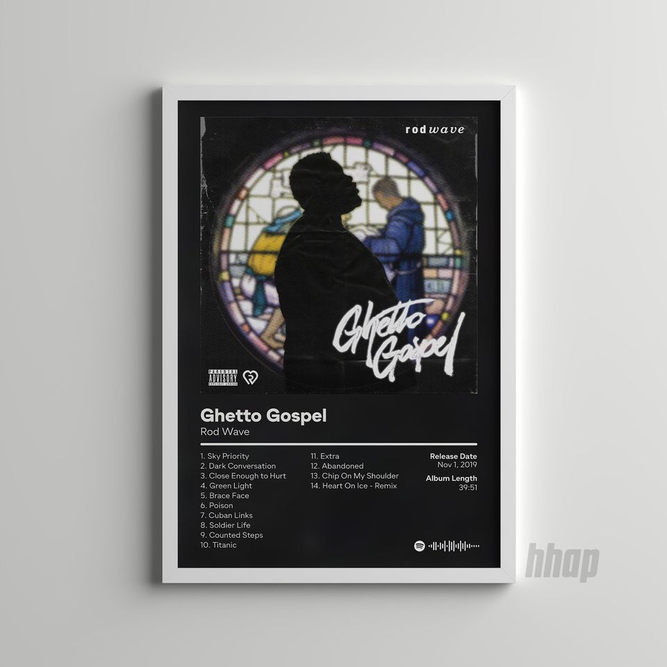 Rod Wave - Ghetto Gospel - Album Poster- Hip Hop Wall Art