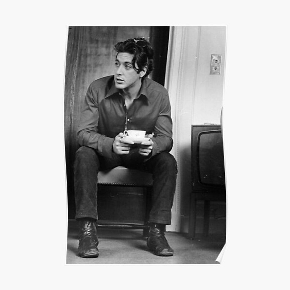 Al Pacino drinking coffee Premium Matte Vertical Poster