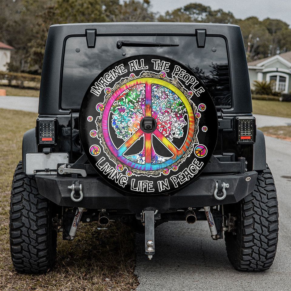 Hippie All The People Holiday Spare Tire Covers