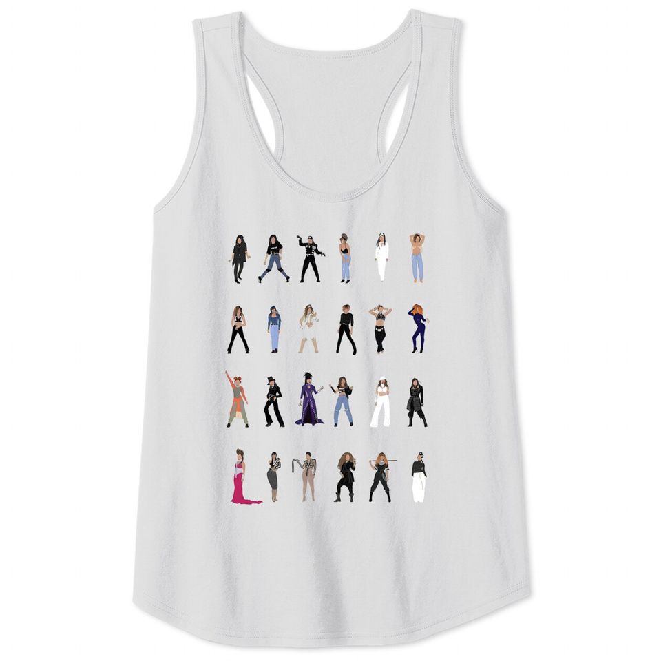 Janet Jackson Illustrated Short-sleeve Tank Tops