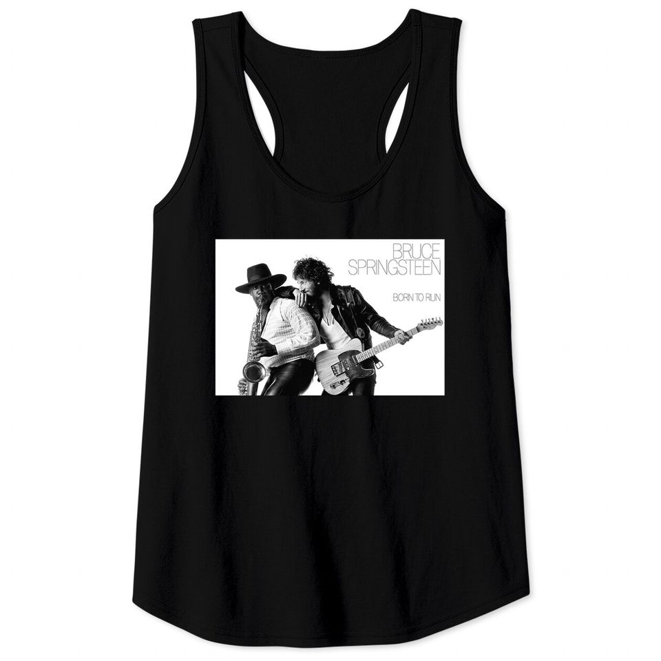 Springsteens Born To Run Black And White Poster Tank Tops