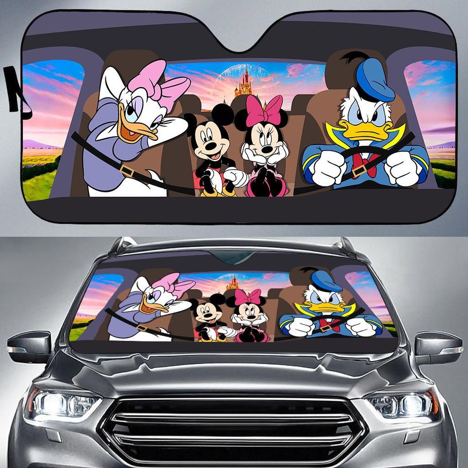 Cute Mickey And Friends Auto Sun Shades, Car Accessories