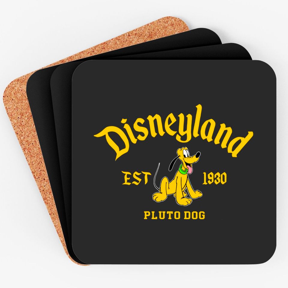 Pluto Disneyland Coasters, Mickey And Friends Coasters, Disney Pluto Coasters