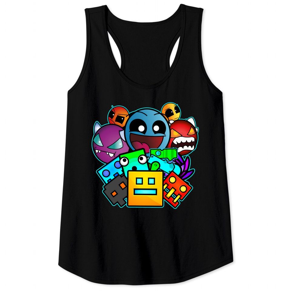 geometry dash old school gaming Tank Tops