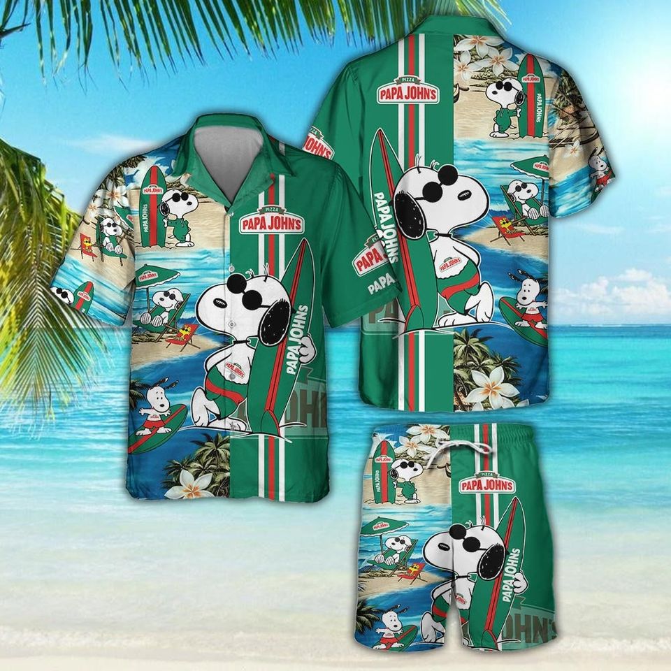 Papa John's Food Beach Hawaiian Shirts