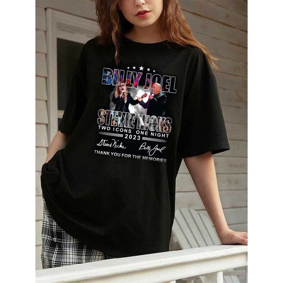 Two Icons One Night Billy Joel Stevie Nick Tour Tshirt