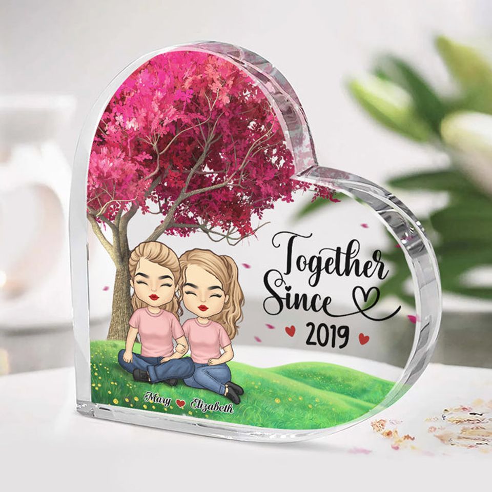 Since We've Been Together - Couple Personalized Custom Heart Shaped Acrylic Plaque