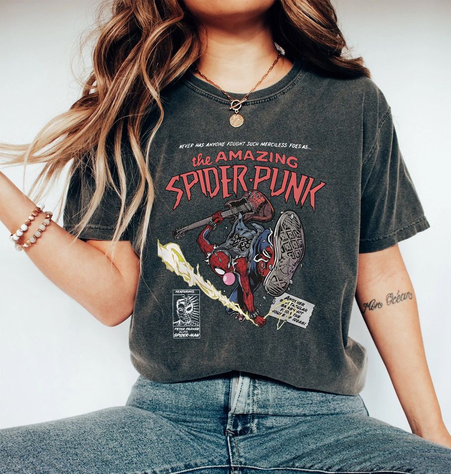 Retro The Amazing Spider-Punk Shirt, Spiderman Comic Shirt,