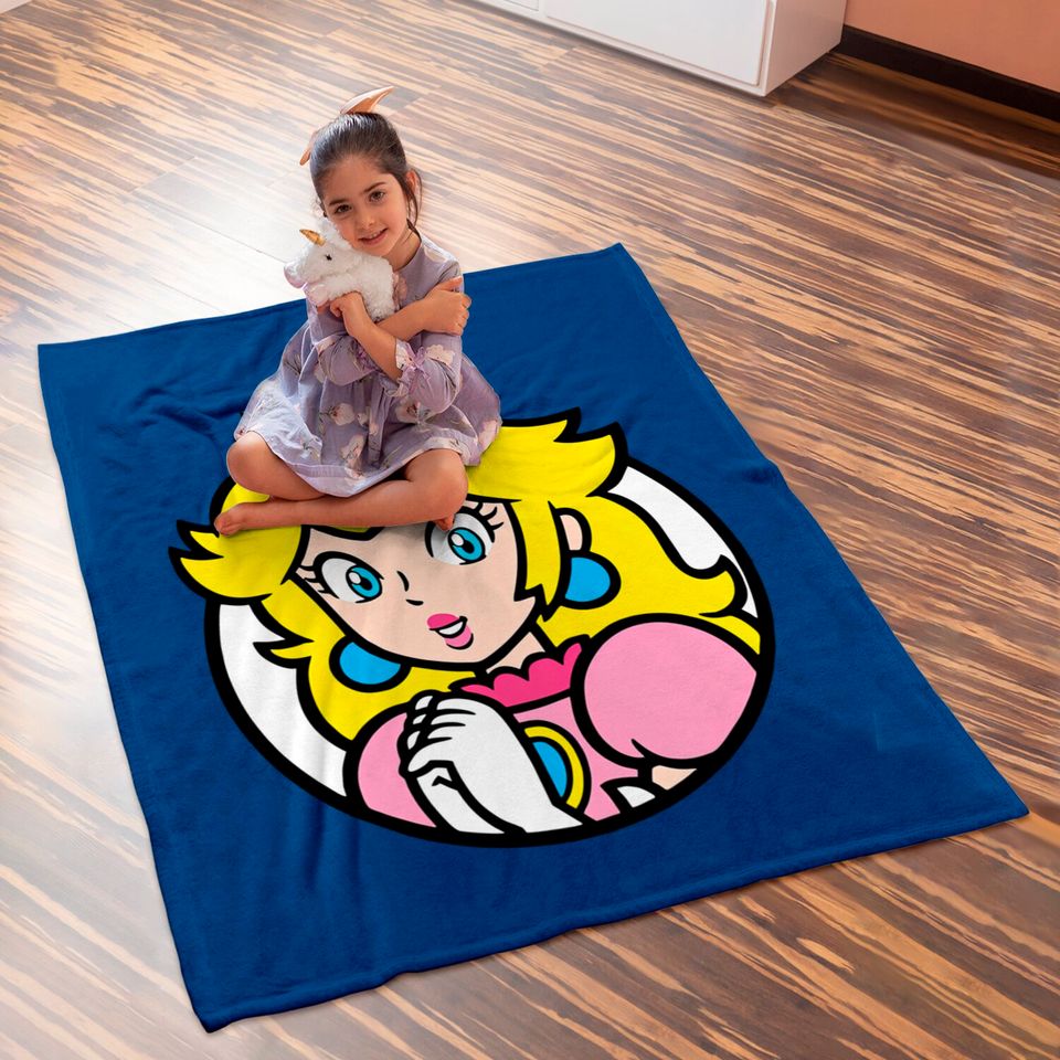 Princess Peach Baby Blankets, Princess Peach Nintento World Baby Blankets, Super Mario Baby Blankets