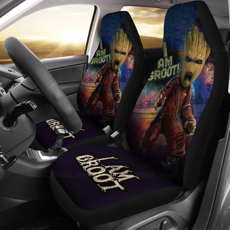 Groot Car Seat Cover, Guardians Galaxy Car Seat Cover, Groot Car Decor