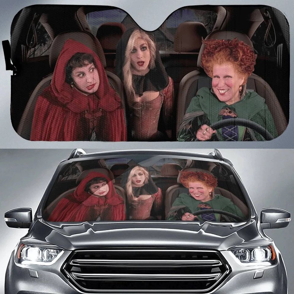 Hocus Pocus Movie Car Sun Shade, Women Driving Car WindShield