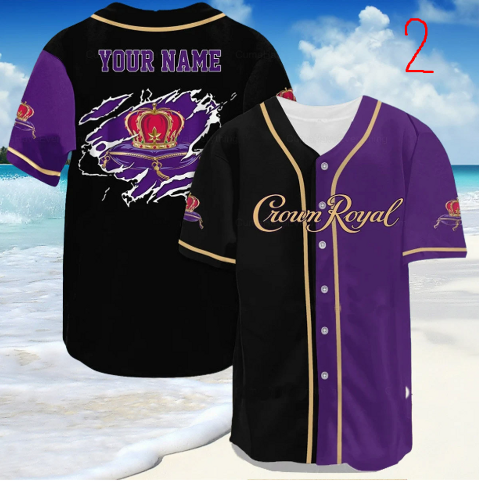 Crown Royal Shirt, Custom Name Crown Royal Baseball Jersey