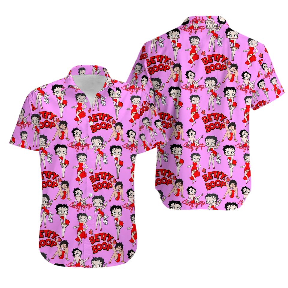 Betty Boop Pink Hawaiian Shirt Hawaiian Shirt