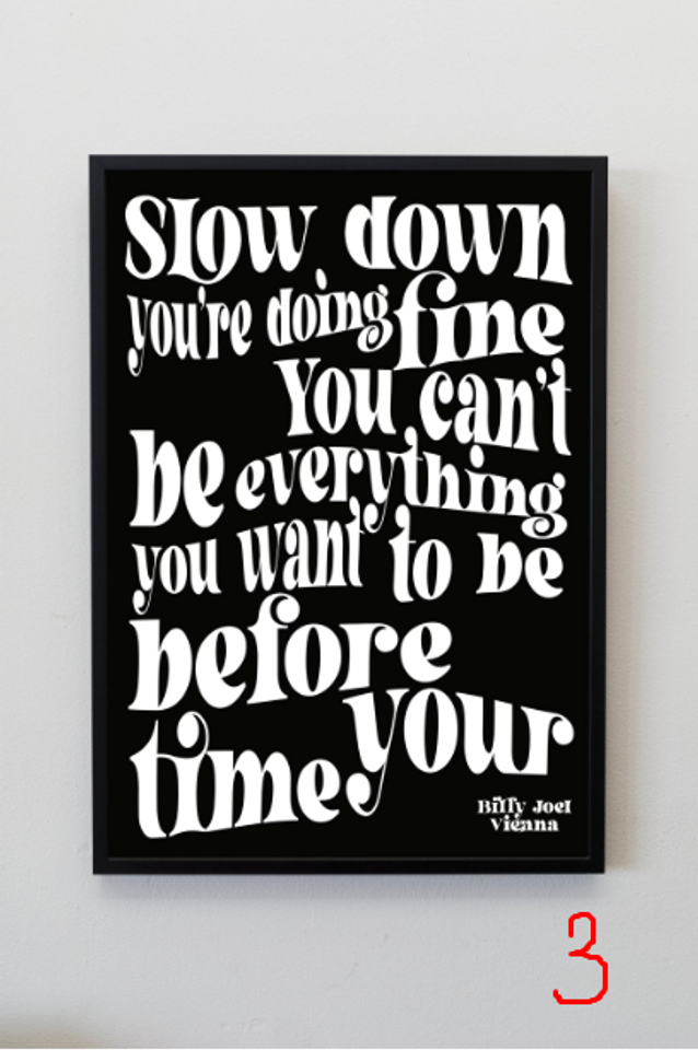 Billy Joel inspired print, Vienna poster