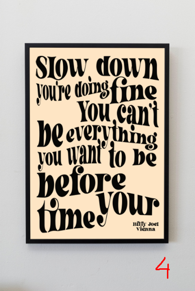 Billy Joel inspired print, Vienna poster