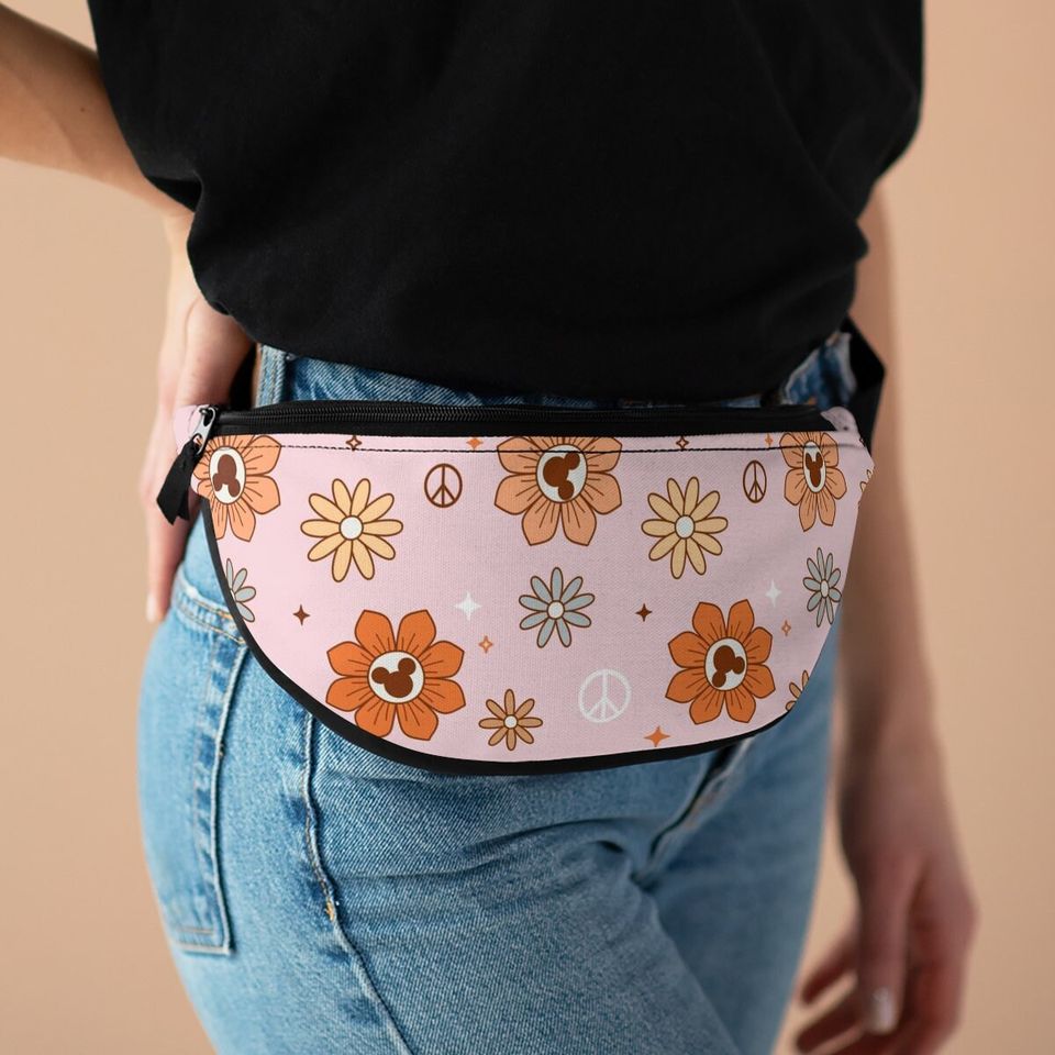 Subtle Disney Fanny Pack, Disneyland Flower Cute Mickey Ears