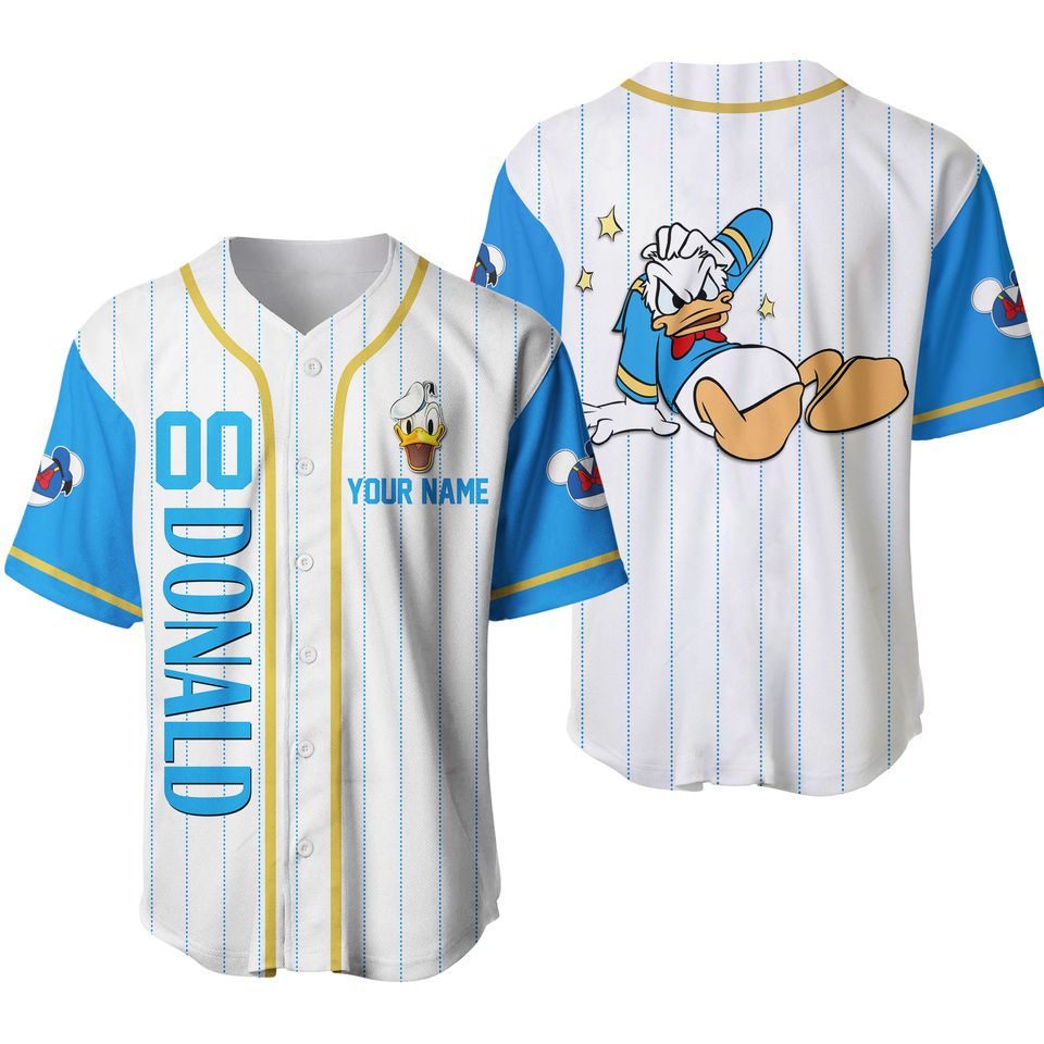 Donald Duck Disney Custom Baseball Jersey