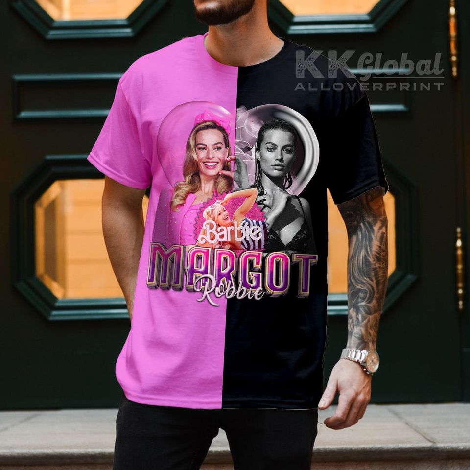 Margot Robbie Barbie Split Shirt, Y2K 90s Merch 3D Shirt