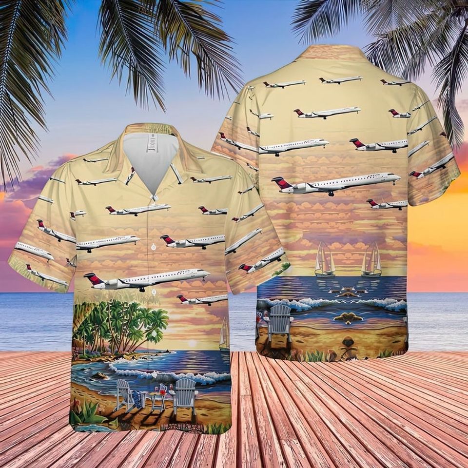 Endeavor Air CRJ-900 Hawaiian Shirt, Soft Hawaii Shirt