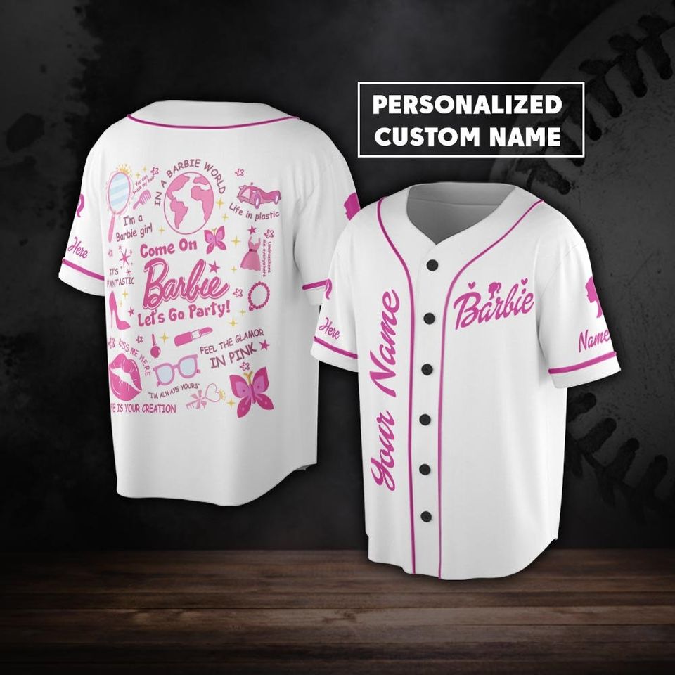 Custom Name Barbie Baseball Jersey
